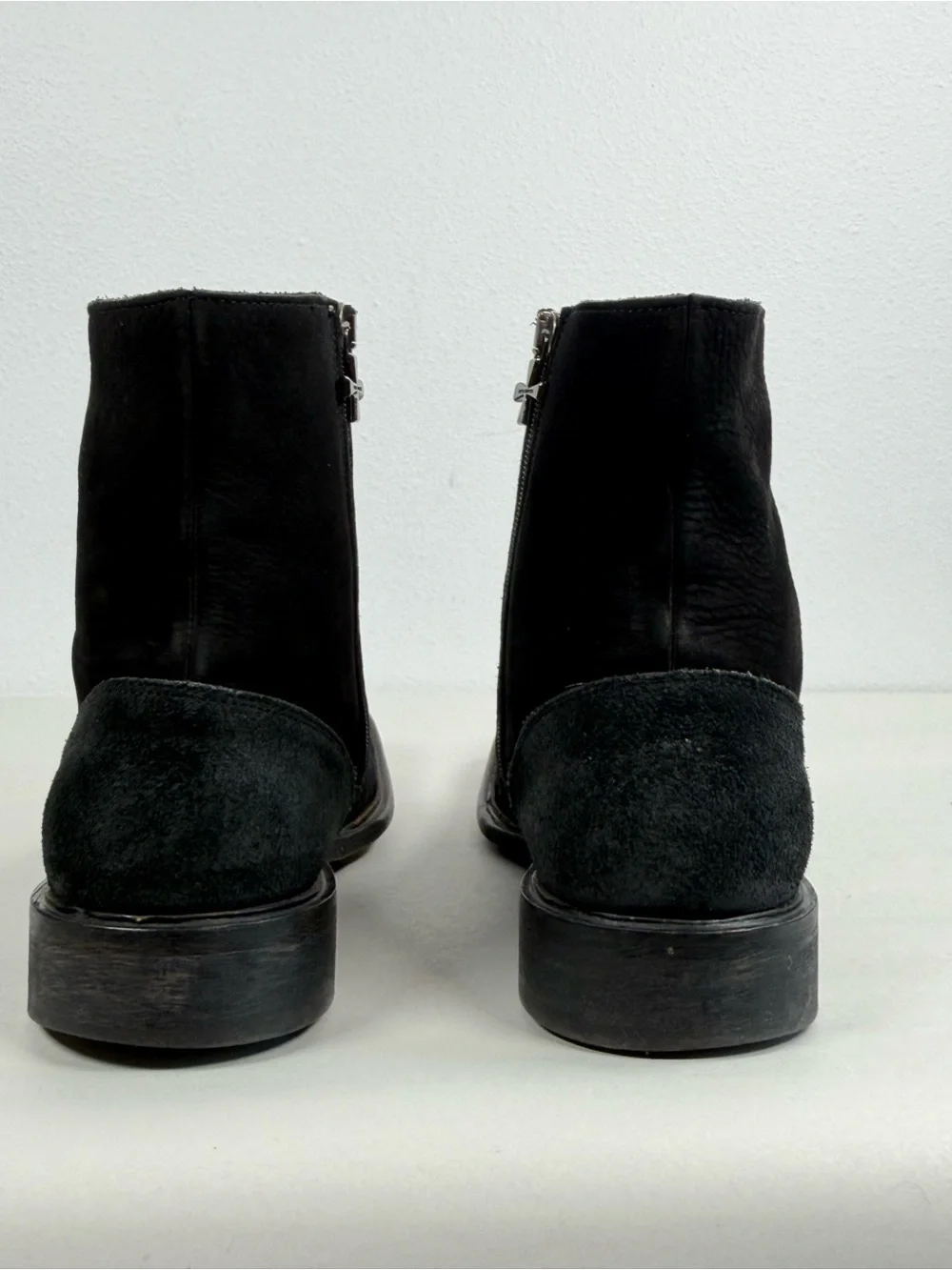 Men's Vintage MARK NASON Cross Boots Size 10.5 Black Zip Suede Made In Italy
